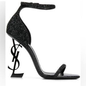 Saint Laurent Opyum 110 Black logo Heeled Sandals